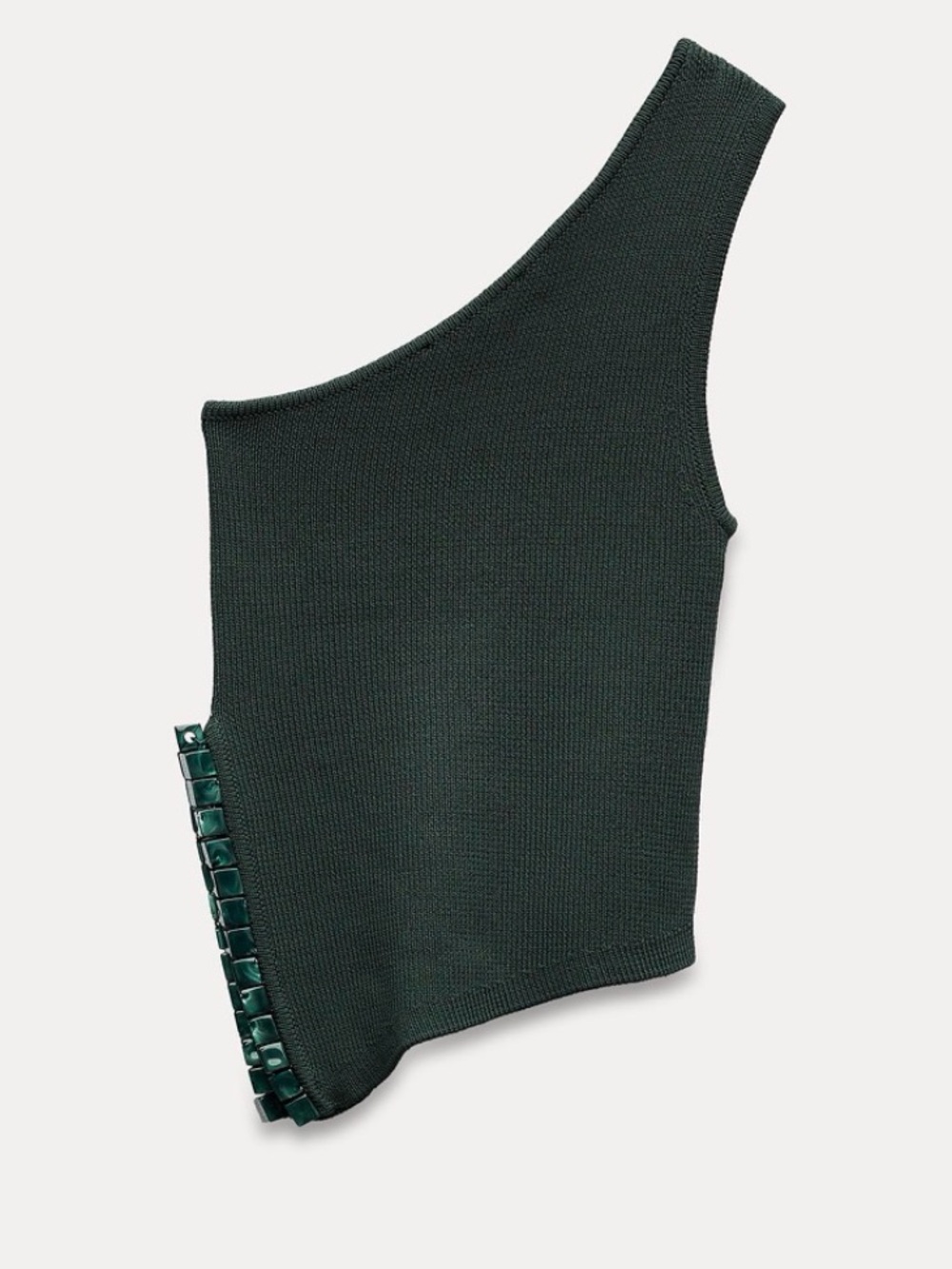 Asymmetrical Green Knit Top